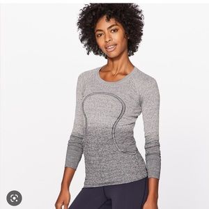 Lululemon swiftly tech long sleeve ombré grey shirt